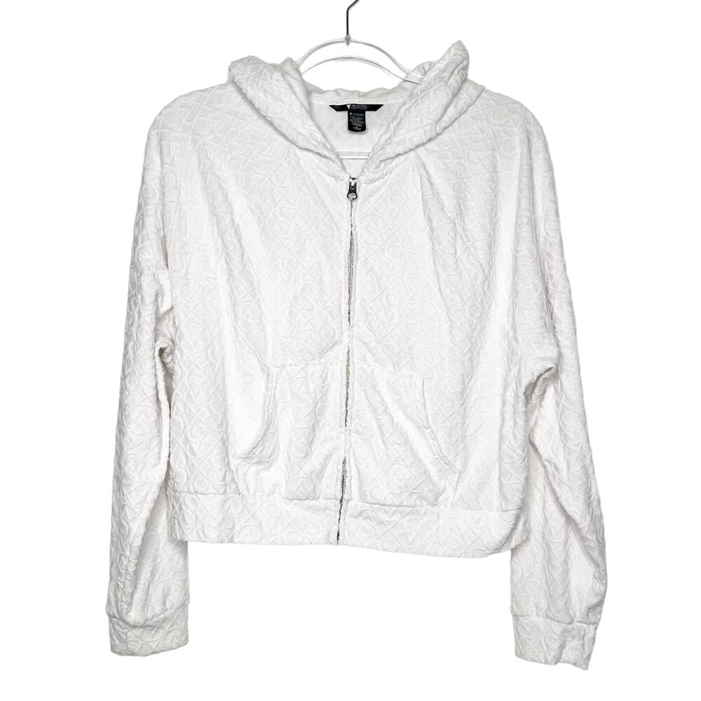 VICTORIA'S SECRET On Pointe Zip Up Hooded Terry Sweater Womens Medium
